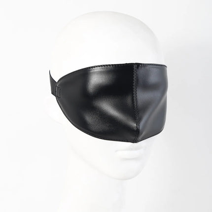 Black PU Leather Sex Eye Mask Cover Nose Large Area Sex Mask BDSM Accessoire Bdsm Bondage Restraints Sex Toys for Women Couples