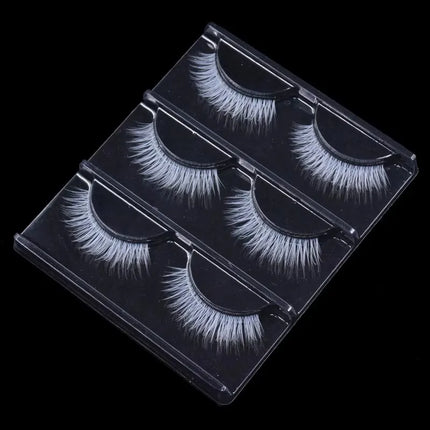 3 Pairs White Eyelashe  Fluffy Lace Colored False Lashes Vegan Silk Eye Lashes for Doll Cosplay Party Halloween Makeup