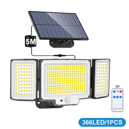 Solar Lights Outdoor 366/400/318 LED Motion Sensor Security Lights IP65 Waterproof Solar Powered Flood Lights for Garden Yard