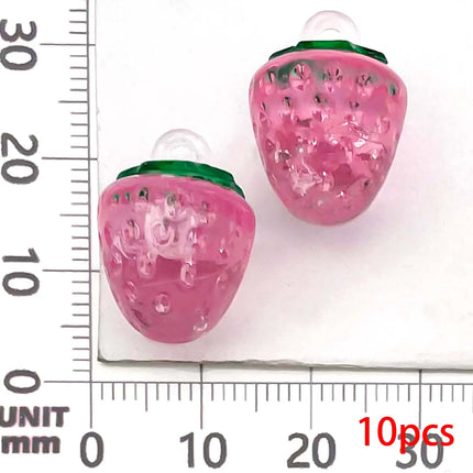 10/18pcs Fruits Charms Resin Strawberry, Cherry, Apple Pendants for DIY Bracelets Necklaces Earrings Jewelry Making Accessories