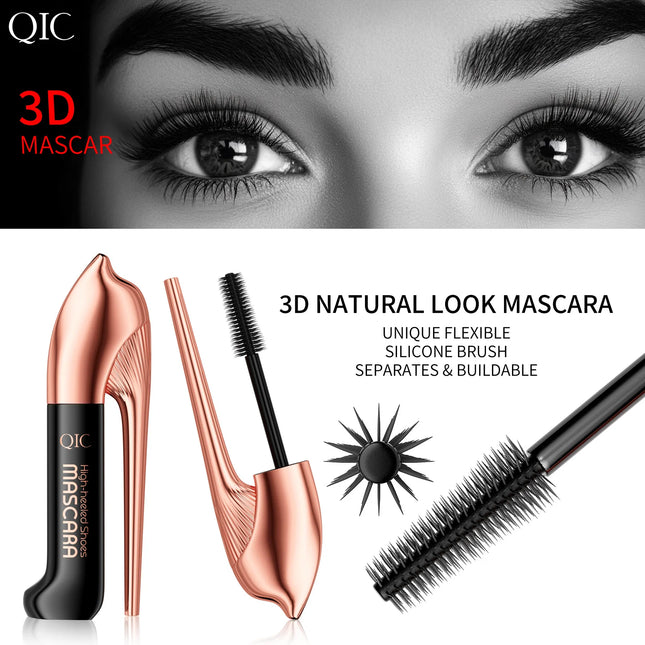 2025 High Heels Mascara 3D Waterproof Non-smudging Thick Curl Natural Slender Cross-border Makeup