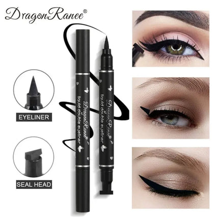 Black Eyeliner Stamp Triangle Dual-ended Liquid Eyeliner Waterproof Sweat-proof Quick Dry Eyeliner Makeup Seal Tool Cosmetics