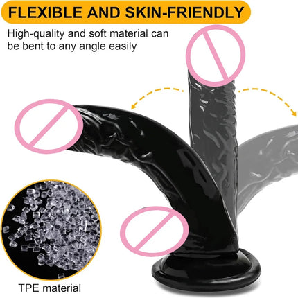 Realistic Black Wear Strap on Anal Plug G-Spot Masturbators Suction Cup Big Dildos Butt Plug Long Dick Adult Sex Toy for Women18