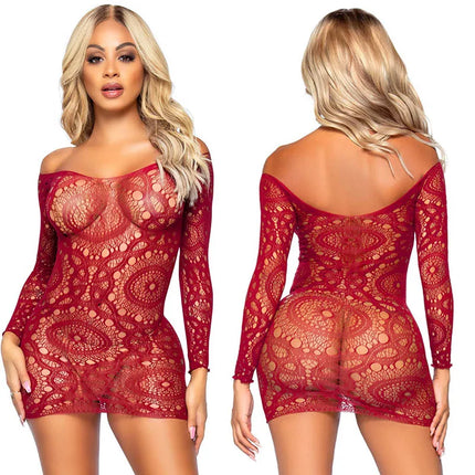 New Fashion Fishnet Dress Porn Bodysuit Sexy Lingerie Women Erotic Bodystocking Sex Underwear Sexy Costume Mesh Bikinis Club Set