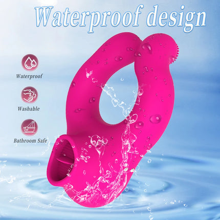Unisex Vibrator Male Penis Ring Tongue Licking Sex Toy 3 Motor Vagina Masturbator G-spot Clitoris Stimulator Sex Toys for Couple