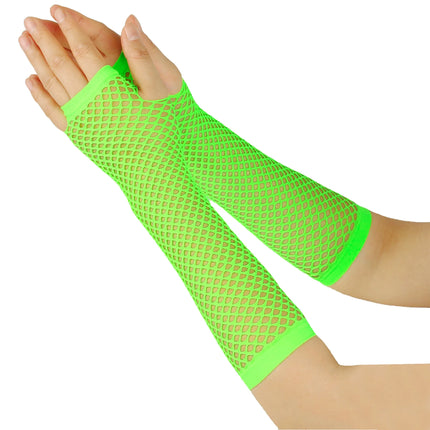 New Mesh Gloves Neon Fishnet Gloves Mittens Black Red Sheer Wear Fancy Dress for Womens Sexy Girls Punk Goth Dance Glove
