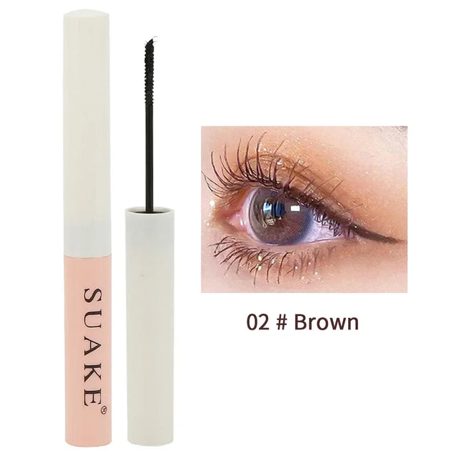 Ultra-Fine Small Brush Mascara Lengthen Eyelashes Curling Thick Waterproof Natural Black Brown Lashes Extension Korean Cosmetics