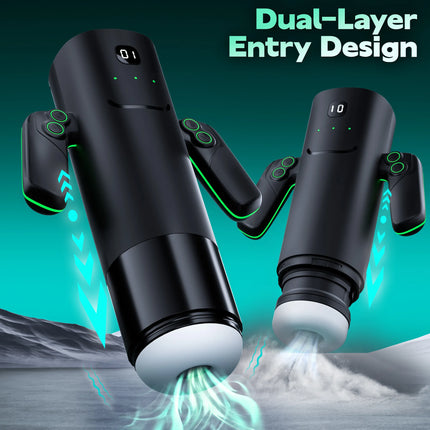 3 IN 1 Male Masturbation Cup with Handle Automatic Sucking Telescopic Penis Trainer Pocket Pussy Dicks Massager Men Adult Toys
