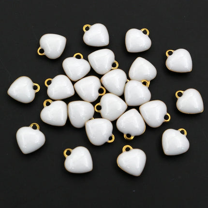 20pcs 9x8mm Enamel Small Heart Charms Pendant Stainless Steel DIY Jewelry Making Accessories Findings for Bracelet Earrings