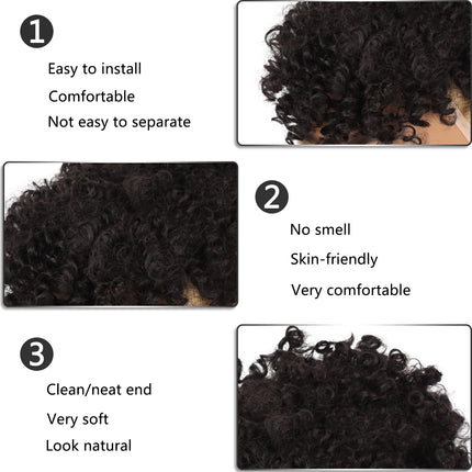 Synthetic Afro Puff Drawstring Ponytail with Bangs Pineapple Updo Hair for Black Women Short Kinky Curly Ponytail Bun
