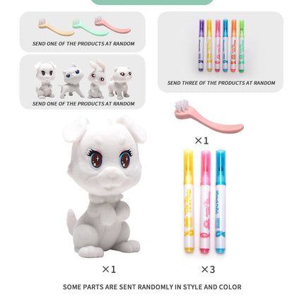 Cute Fun Pet Bathtub Playset - Washable Doodle Pet Toys with Color Crayons for Kids' Creative Bath Time Play