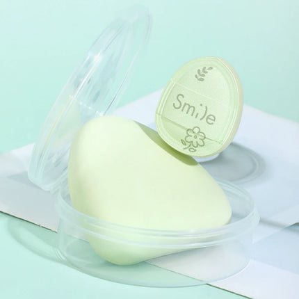 3PCS puff combination, including 1 big matcha green puff +1 detailed puff +1 storage box, a good choice for beauty tools