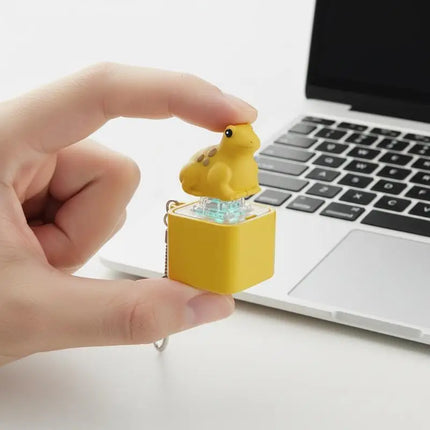 Funny Chicken Frog Keyboard Fidget Toys Keychain Finger Button Clicker Decompression Toys With Colorful Lights Rechargeable Toy