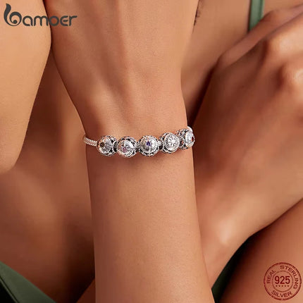 BAMOER Zodiac Star Sign 925 Sterling Silver Charm Beads Fit for Charm Bracelets, 12 Constellations Cubic Zirconia Charm SCC1725