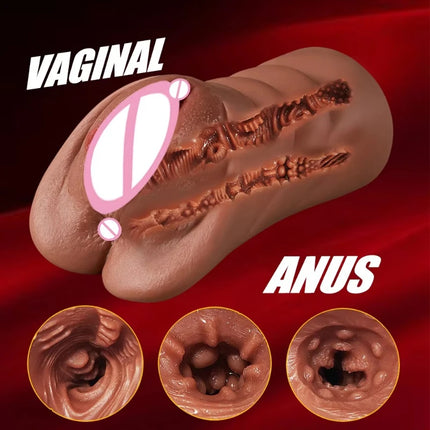 Realistic Pocket Pussy Male Masturbator Thick Labia Pussy Masturbators with 5DDeep Vagina and Tight Anus Sex Toys for Men Erotic