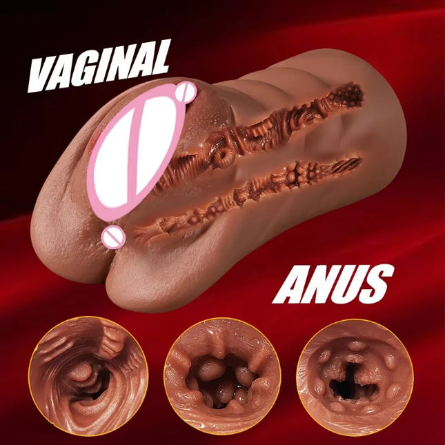 Realistic Pocket Pussy Male Masturbator Thick Labia Pussy Masturbators with 5D Deep Vagina and Tight Anus Sex Toys for Men Erotic