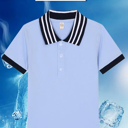 2025 White T-shirt, Children's Polo Shirt, Short Sleeve, All Cotton, Boys and Girls' Collar, White School Uniform, Eton Same Col