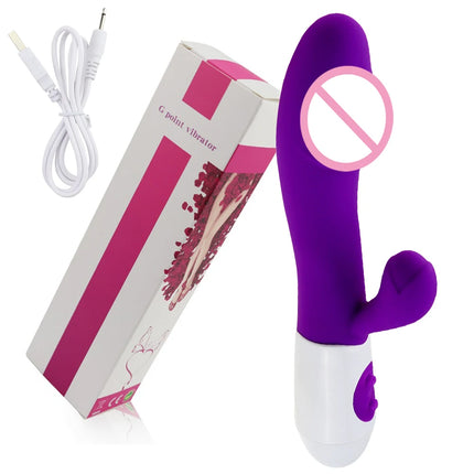 Realistic Rabbit Dildo Dual Vibrator G-Spot Clitoral Stimulation Massager Powerful Vibrating Vagina Masturbator Women's Sex Toy