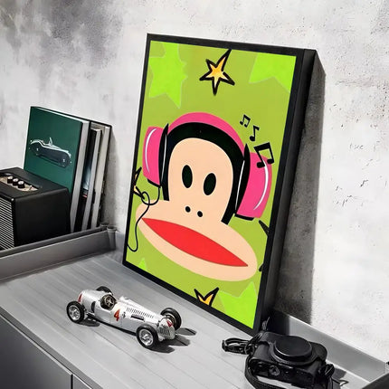 P-Paul Frank Poster Stickers Mural Painting Self-Adhesive Wall Decals for Bedroom Living Room Home HD Decor Gift