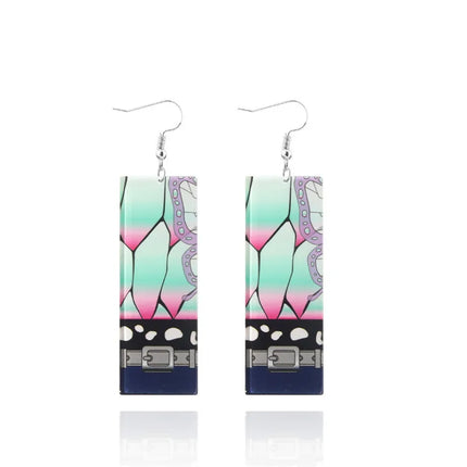 Creative Anime Acrylic Earrings For Women Demon Layer Butterfly Tanjiro Ear Drop Trendy Fans Cosplayer Jewelry Accessories Gifts