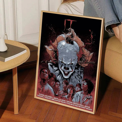 Movie I-It P-Pennywise Poster High Quality Print Waterproof Wall Art Sticker For Bar Living Room Decor Gift