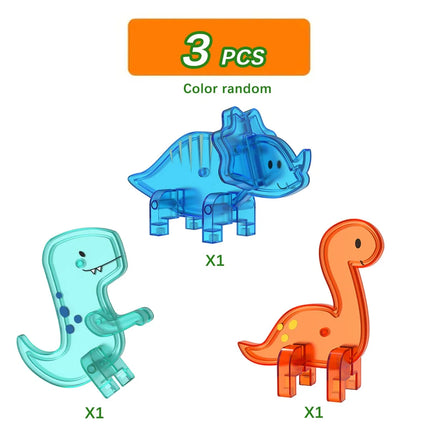 Magnetic Building Blocks, Magnetic Sheet Toys, Versatile Assembly Construction Toys, with Dinosaur Props, Suitable for Birthdays