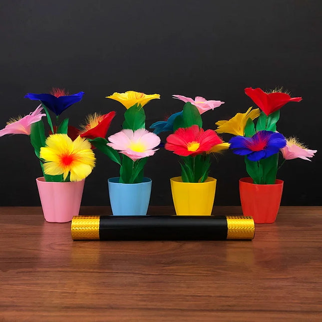wand to four flower Appearing Flowers in Four Vases Close Up Illusion Magic Tricks Gimmick Props Mentalism Classic Toys magie