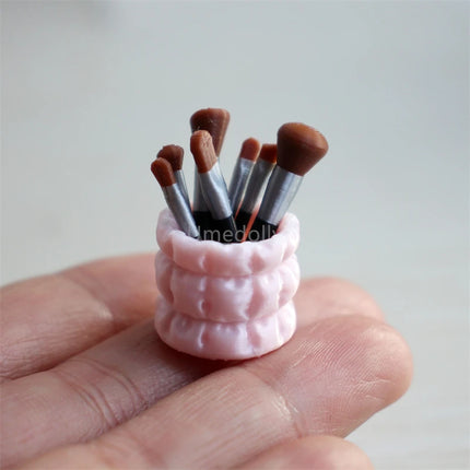 1/6 Scale Miniature Dollhouse Makeup Brush Mini False Eyelash Cosmetic Model for Doll Accessories Toy