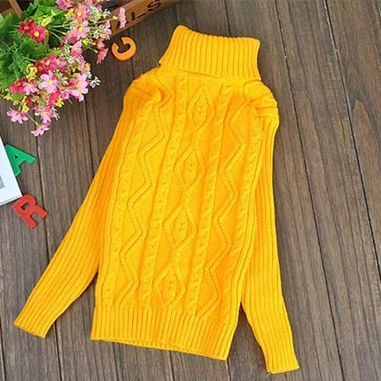 Kids' Turtleneck Sweater & Fleece Pullover Korean Winter Warm Base Layer for Boys and Girls Cozy Fashion Top
