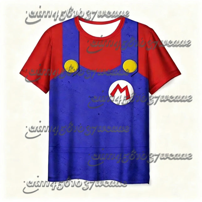 Super Mario Anime Cotton T-Shirt 2026 Summer Fashion Casual Unisex Ventilate Top for Boy Girl Family Matching