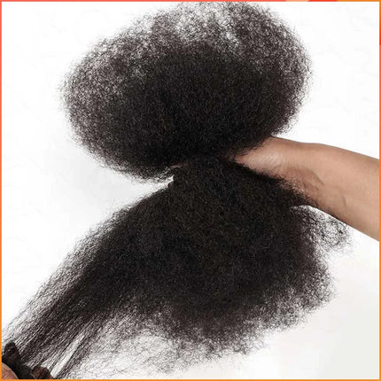 QVR Afro Kinky Bulk Human Hair Kinky Curly Bulk For Braiding DreadLock 50g/Pack Hair Extentions Natural Color No Attachment