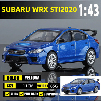 1/43 Scale Subaru WRX  Alloy  Diecast Sports Car Model Miniature Premium  Free Wheels Metal Collect Gift Kid Toys Decoration Col