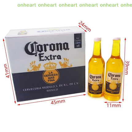 [C]1 Set 112 Scale Dollhouse Miniature Corona Beer Case DIY Kids Toy for Birthday Scene Decor