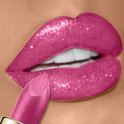 10  Colors Glitter Lipstick Waterproof Long Lasting Diamond Pearlescent Metallic Lipstick Lipgloss Women Lips Makeup Cosmetic