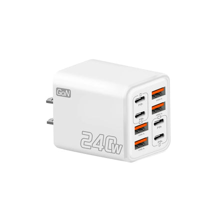 240W 8 Port USB C Charger PD Fast Charging Charger Wall Adapter EU/US/UK Plug Charger Quick Charge 3.0 Multi Ports Power Adapter