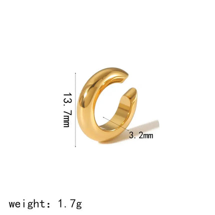 Hot Selling 18K Gold Color Stainless Steel Multilayer Ear Clip Waterproof Metal Unique Fashion Trendy Women Gift