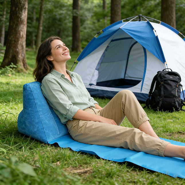 Inflatable Beach Pad - Portable Camping Chair for Outdoor Use - Waterproof and Moisture-proof - Foldable Pad - Velvet-textured -
