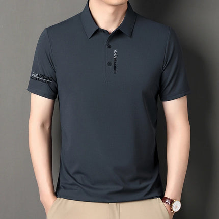 2026 Men's Short Sleeve Polo Shirt with Letter Print Casual Business Daily Top