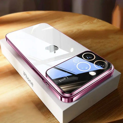 Luxury Plating Clear Hard PC Glass Lens Camera Protection Case For iPhone 17 Pro Max 16 15 13 11 12 14 Transparent Bumper Cover