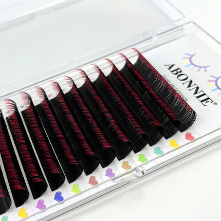ABONNIE Wine Red Color Eyelash Extension Premium Cashmere Burgundy Lashes Individual Mink False Eyelashes