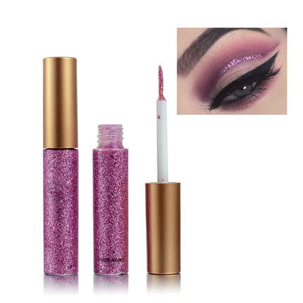 Glitter Liquid Eyeliner Set 10 Pieces Metallic Shimmer Eye Liner Long Lasting Sparkling Eyeshadow Tint Smudge Proof Cosmetics