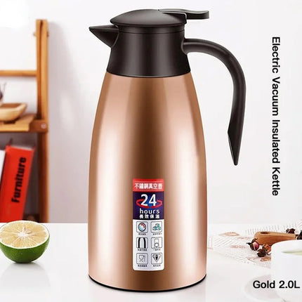 2L Thermal Coffee Bottle Stainless Steel Vacuum Flasks Office Hot Coffee Thermos Insulation Kettle Hot Water Thermos Pot