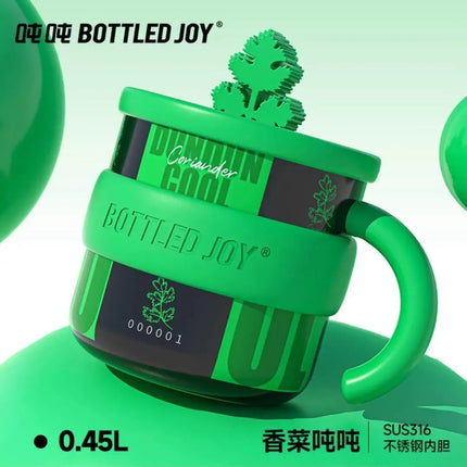 Bottled Joy Wang Yibo Limited Edition Coriander Cilantro Tumbler Insulated Mug with Unique Code Stainless Steel Water Bottle