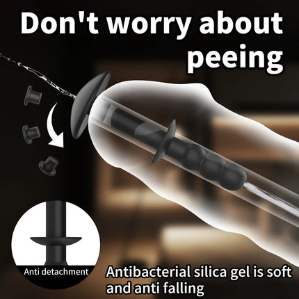 Silicone Penis Plug, Hollow Urethral Probe, Flexible Leak-Proof Urethral Dilator Masturbation Tool Penis Plug Men's Adult SexToy