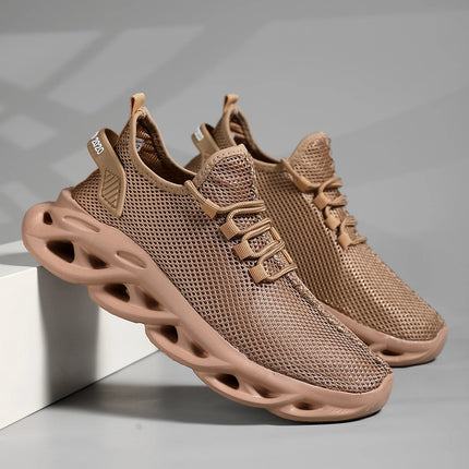 Men Sports Running Black Jogging Shoes Casual Sneakers Brown Outdoor Breathable Mesh Women Light Shock-absorption Black Tennis