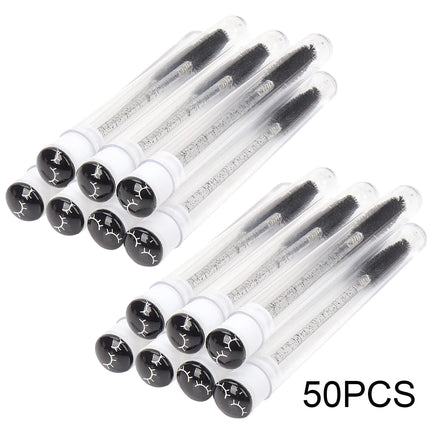 25/50Pcs Eyelash Brush Tubes Crystal Lash Mascara Wands Eyebrow Comb Spoolies Container Lashes Brushes Applicators Makeup Tools