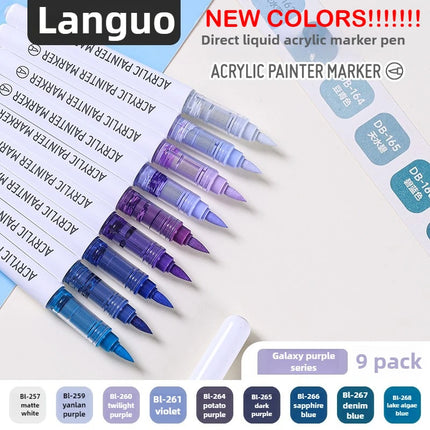 LANGUO 207/9 Colors Direct Liquid Acrylic Marker Soft Brush Paint Pen For Manga Graffiti Crafts Art School Supplies Stationery