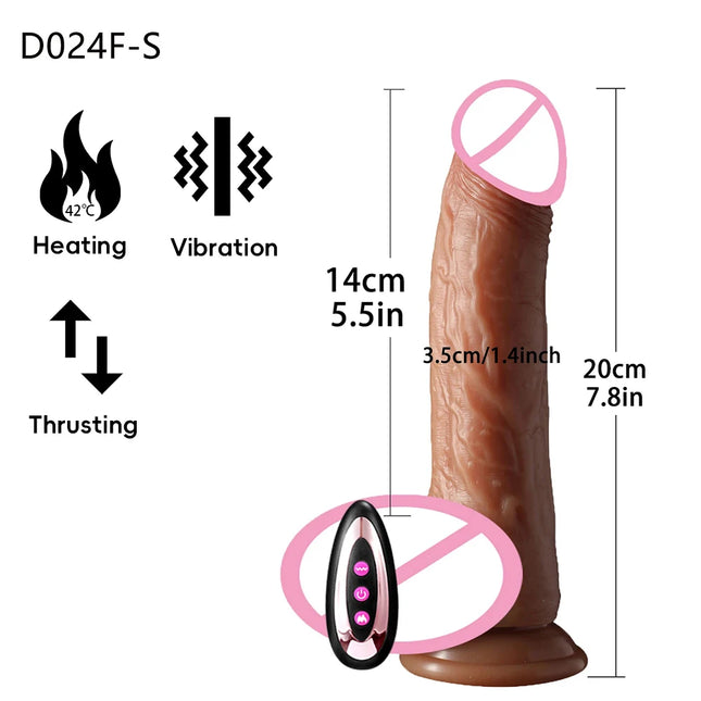 7/8 inch Realistic Dildo Telescopic Vibrator with Clitoris Stimulator Big Penis Anal Plug Adult Man Real Penis Sex Toys for Women
