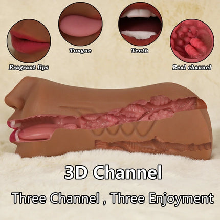 Male Blowjob Masturbators Pocket Pussy Masturbation Stick Sex Toys For Men Deep Throat Artificial Realistic Rubber Vagina Pusssy