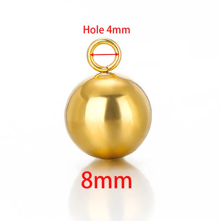 20pcs Stainless Steel Solid Ball Beads Charms Pendants for Necklaces Making DIY Jewelry Earrings Bracelets Findings Wholesale